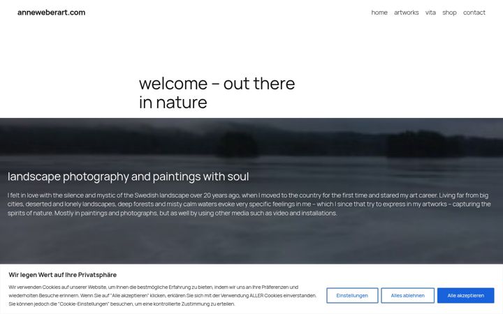 Screenshot of anneweberart.com