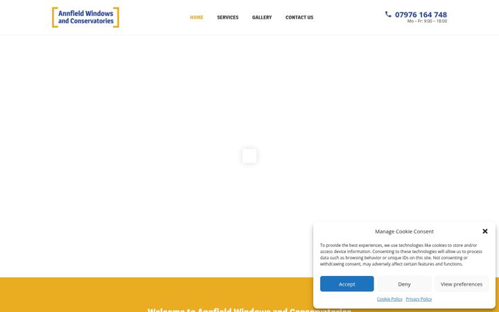 Screenshot of annfieldwindowsandconservatories.co.uk