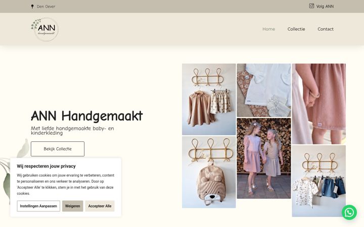 Screenshot of annhandgemaakt.nl