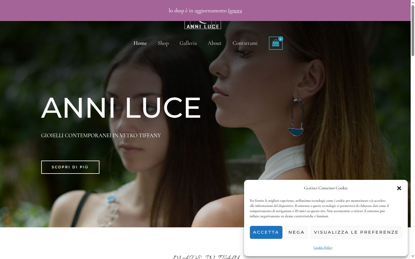 Capture d'écran de la bannière de consentement affichée avant toute interaction