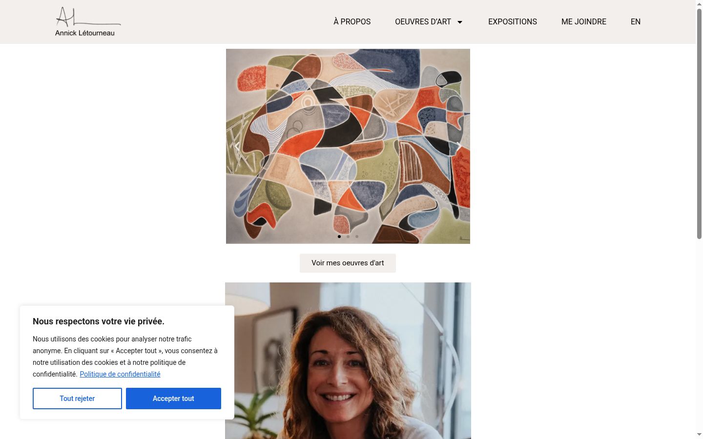 Captura de ecrã do banner de consentimento apresentado antes de qualquer interação