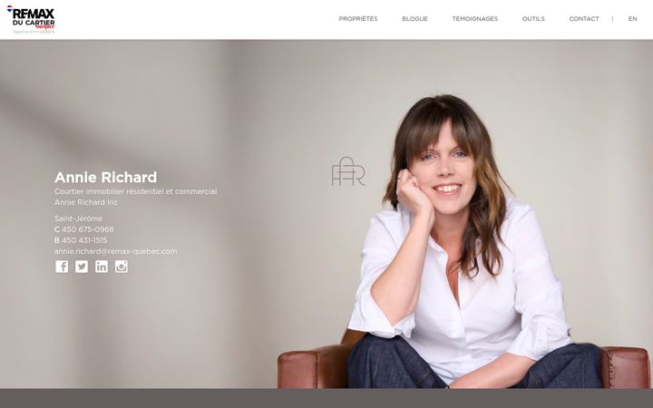 Screenshot stránky annie-richard.com