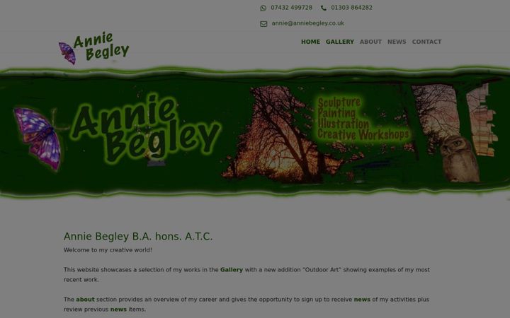 Captura de ecrã de anniebegley.co.uk