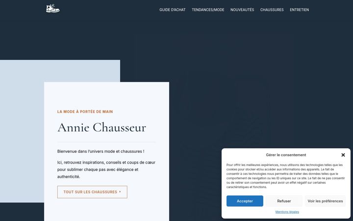 Screenshot of anniechausseur.fr