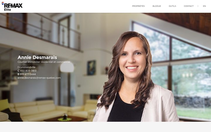 Screenshot stránky anniedesmarais.com