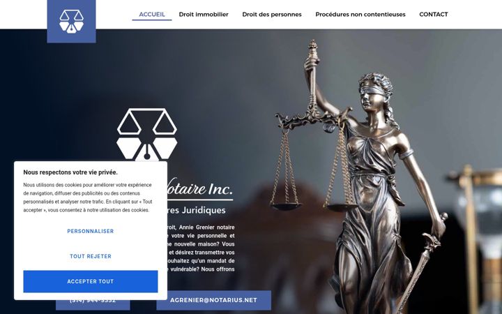 Screenshot of anniegreniernotaire.com