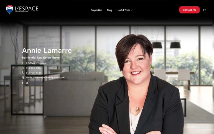 Skjermbilde av annielamarre.com