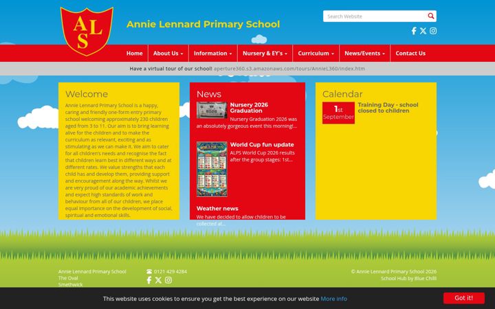 Screenshot of annielennardprimary.co.uk