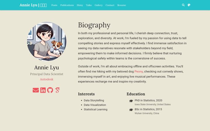 Screenshot of annielyu.com