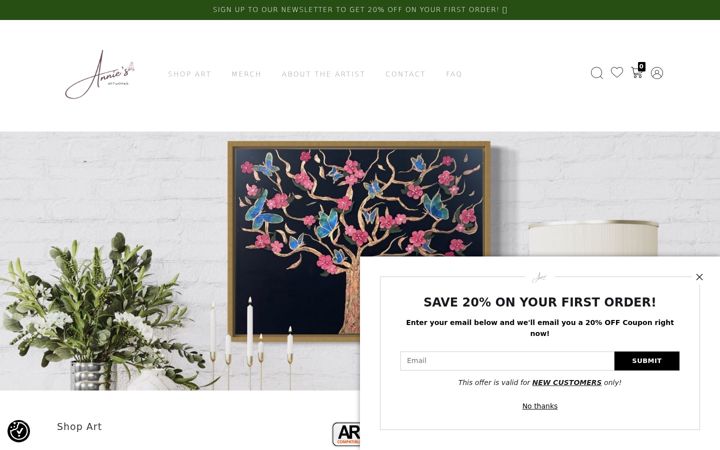 Skjermbilde av annies-arts.com