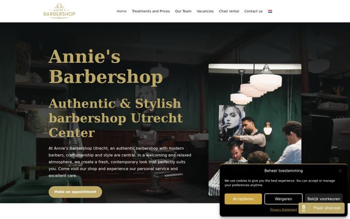 Screenshot di anniesbarbershop.nl