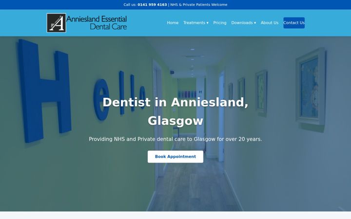 Screenshot di annieslanddentist.co.uk