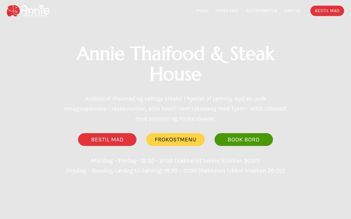 Screenshot of anniethaifood.dk