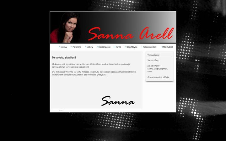 Screenshot of anniinalang.fi