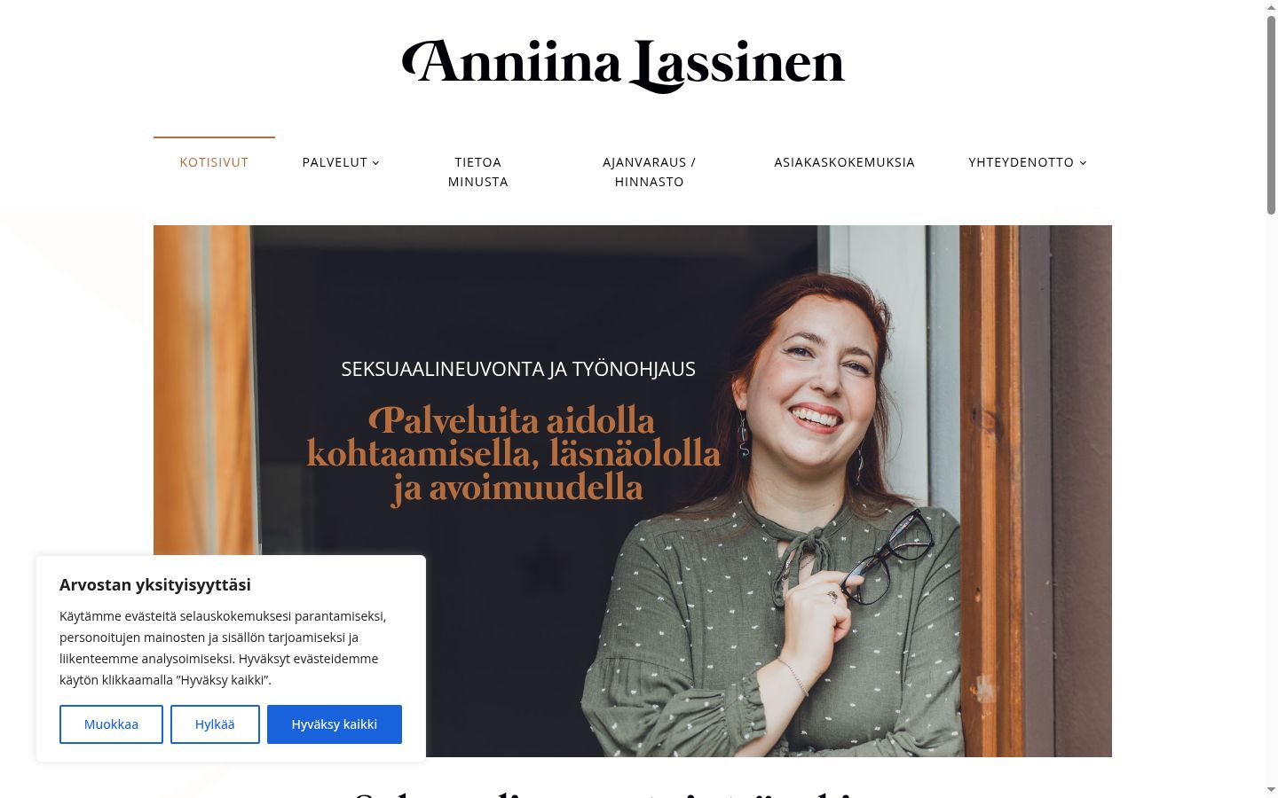 Screenshot del banner di consenso mostrato prima di qualsiasi interazione
