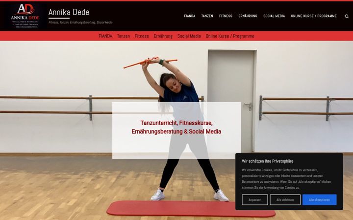 Screenshot of annikadede.net