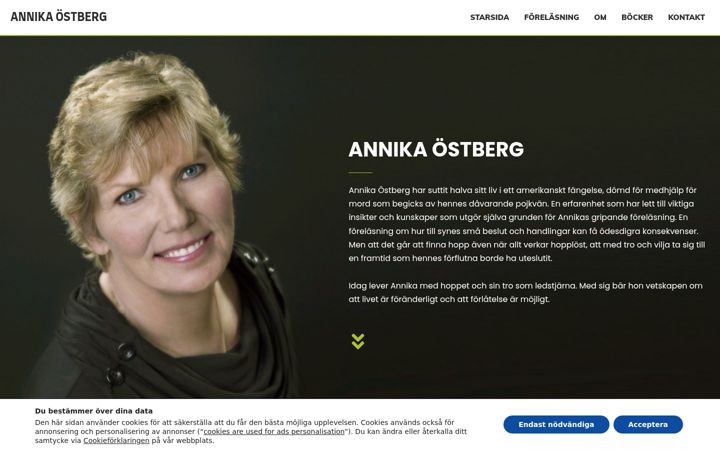 Screenshot of annikaostberg.se