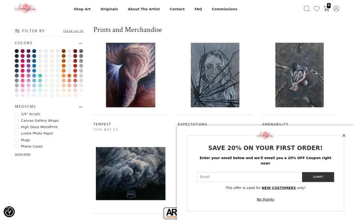 Screenshot of annikarose.art