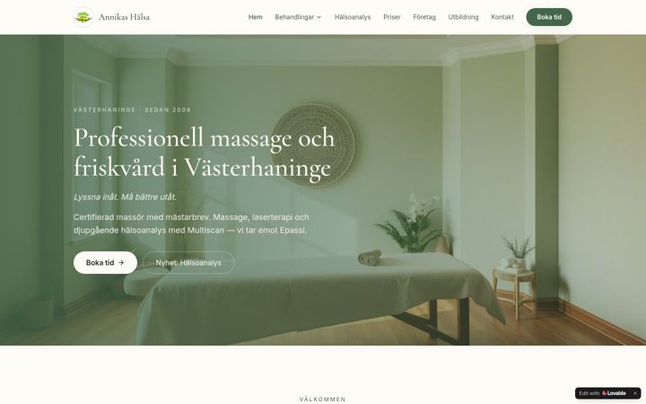 Screenshot of annikashalsa.se