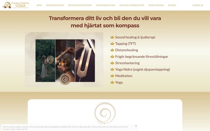 Ekrano kopija annikawallinsyoga.se