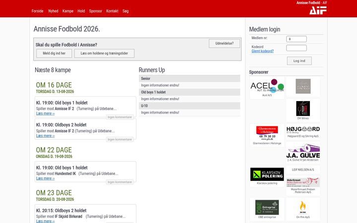 Screenshot of annisse-fodbold.dk