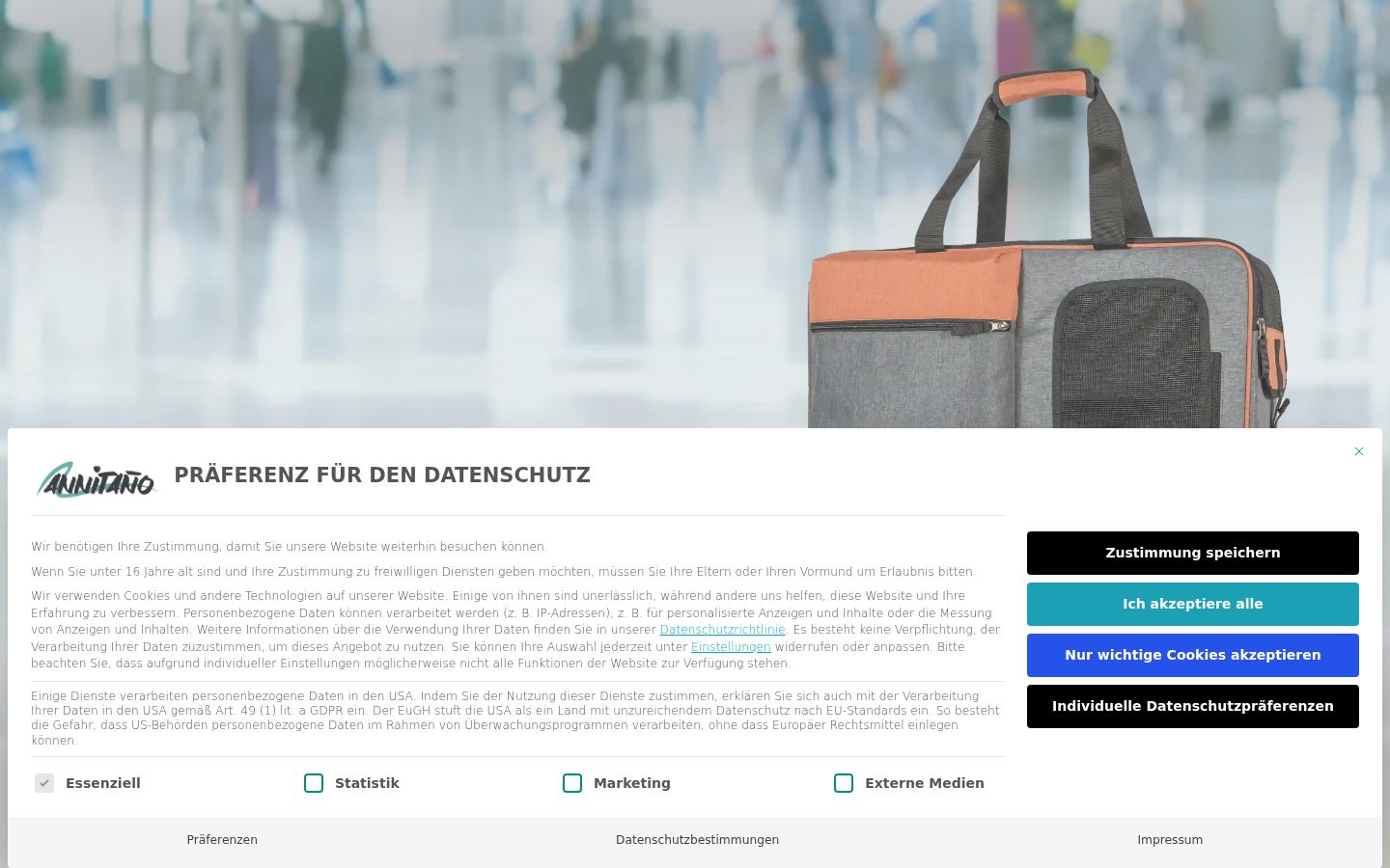 Screenshot of the consent banner shown before any interaction