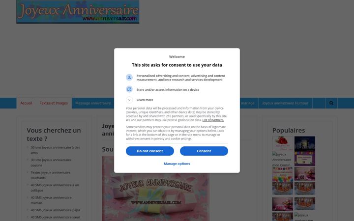 Screenshot of anniversair.com