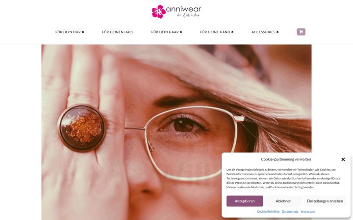 Kuvakaappaus sivustosta anniwear-shop.de