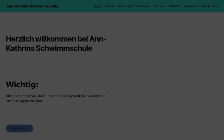 Screenshot of annkathrinsschwimmschule.de