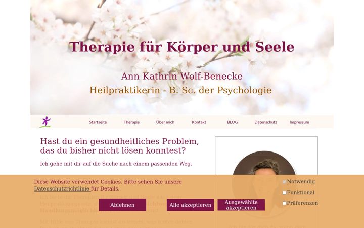 Screenshot of annkathrinwolfbenecke.de