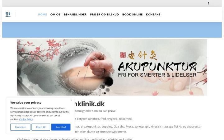 Kuvakaappaus sivustosta annklinik.dk