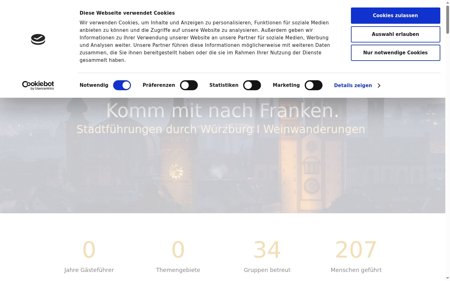 Screenshot of the consent banner shown before any interaction