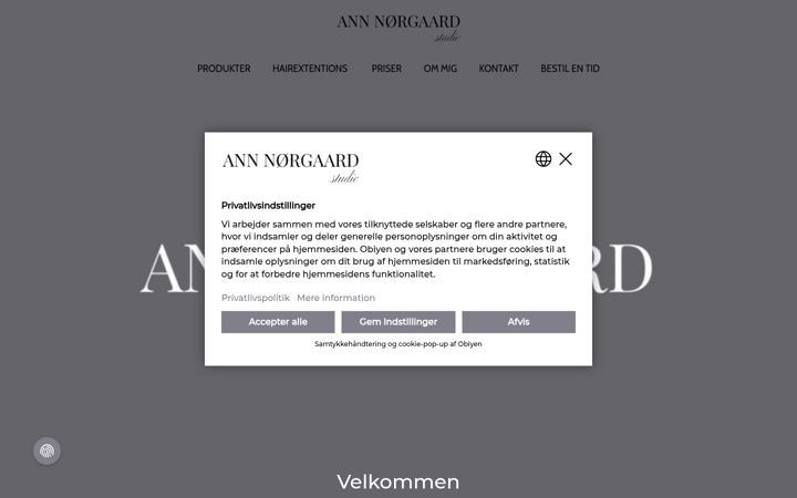 Screenshot di annnorgaard-studio.dk