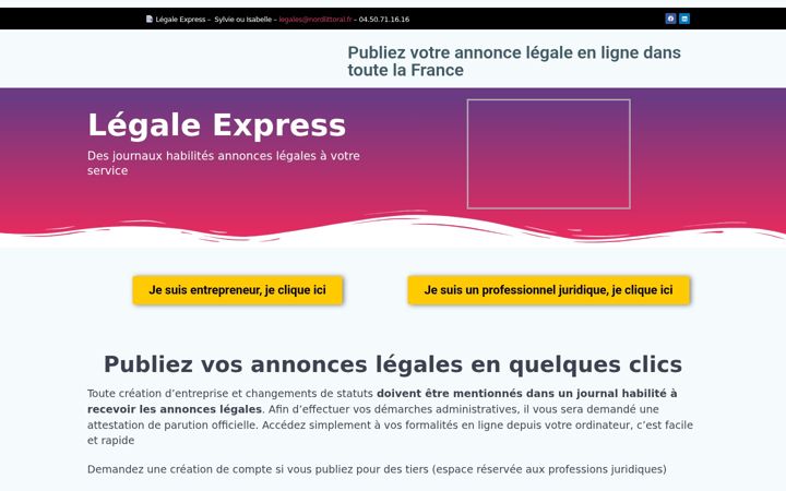 Screenshot of annonce-legale-express.fr