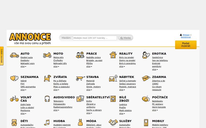 Screenshot of annonce.cz