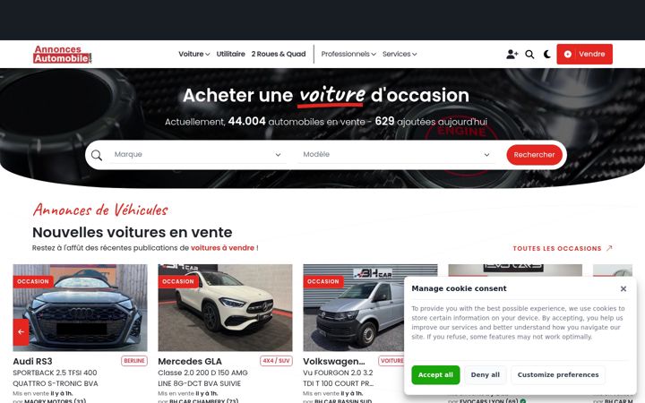 Screenshot of annonces-automobile.com