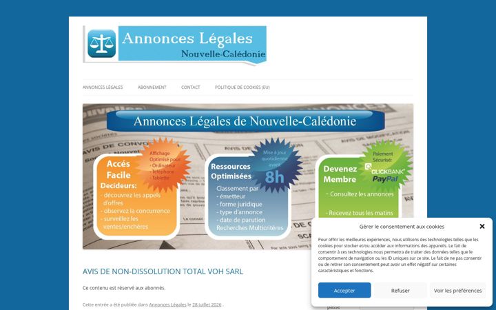 Skjámynd af annonces-legales-nc.com