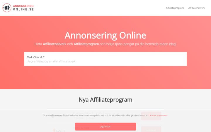 Posnetek zaslona annonseringonline.se