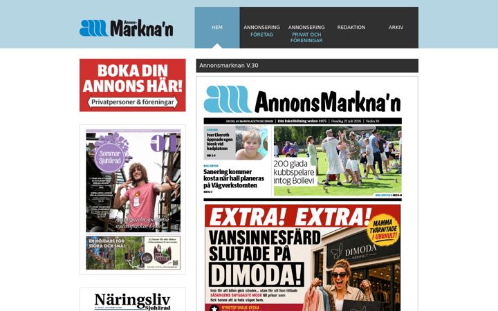 Posnetek zaslona annonsmarknan.se