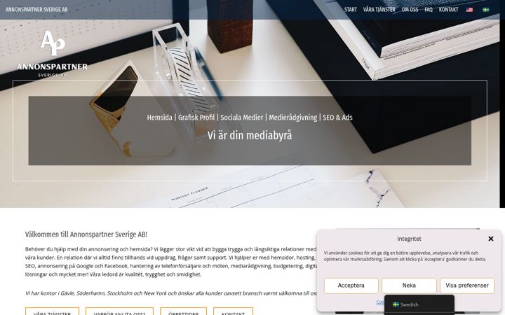 Posnetek zaslona annonspartner.se