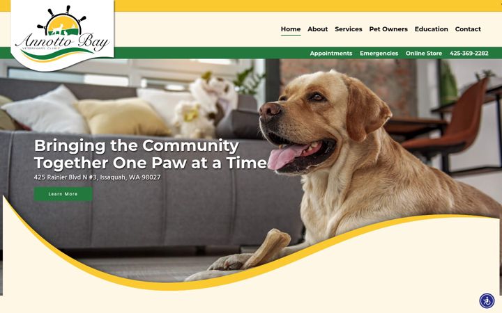 Screenshot of annottobayveterinaryclinic.com