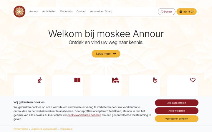 Screenshot of annourmoskee.nl