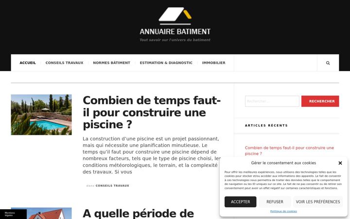 Screenshot of annuaire-batiment.com