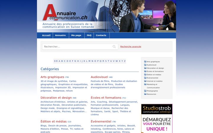Screenshot of annuaire-communication.ch