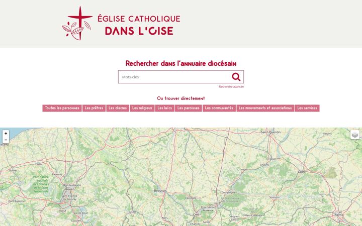 Screenshot of annuaire-oise.catholique.fr