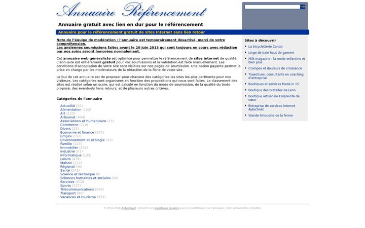 Screenshot of annuaire-referencement.eu