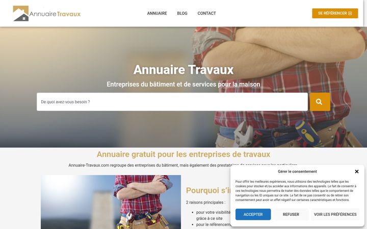 Zrzut ekranu annuaire-travaux.com