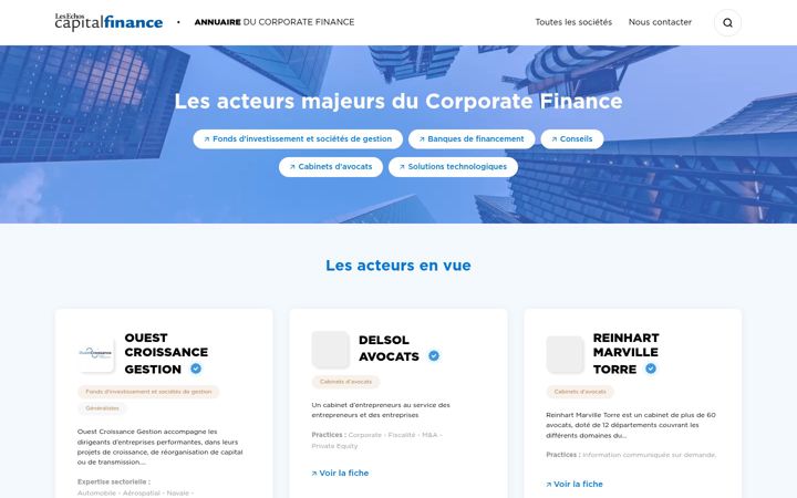 Zrzut ekranu annuairecorporatefinance.fr