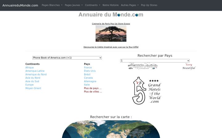Screenshot of annuairedumonde.com