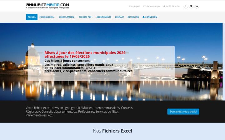 Screenshot of annuairemairie.com